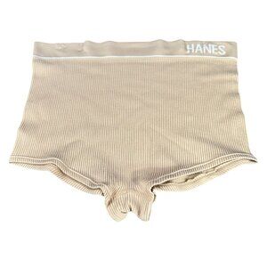 Hanes Womens Sz XL Panty Brief Ribbed High-Waist Seamless Beige New Without Tags